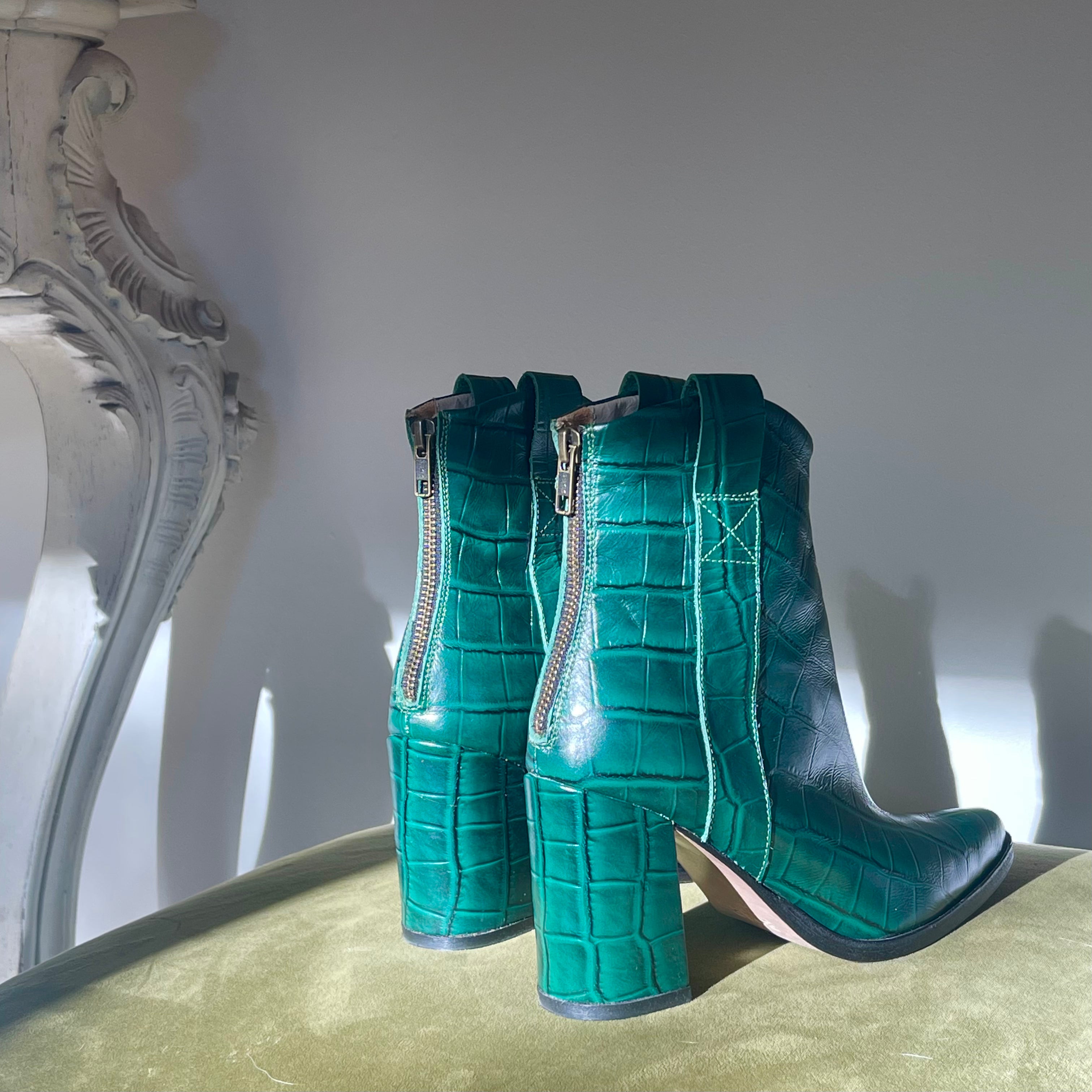 BOTA JOAQUINA CROCO VERDE